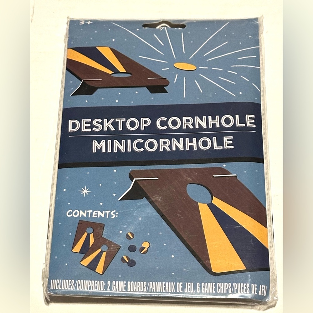 Desktop Cornhole Minicornhole Game - Blue & Brown
